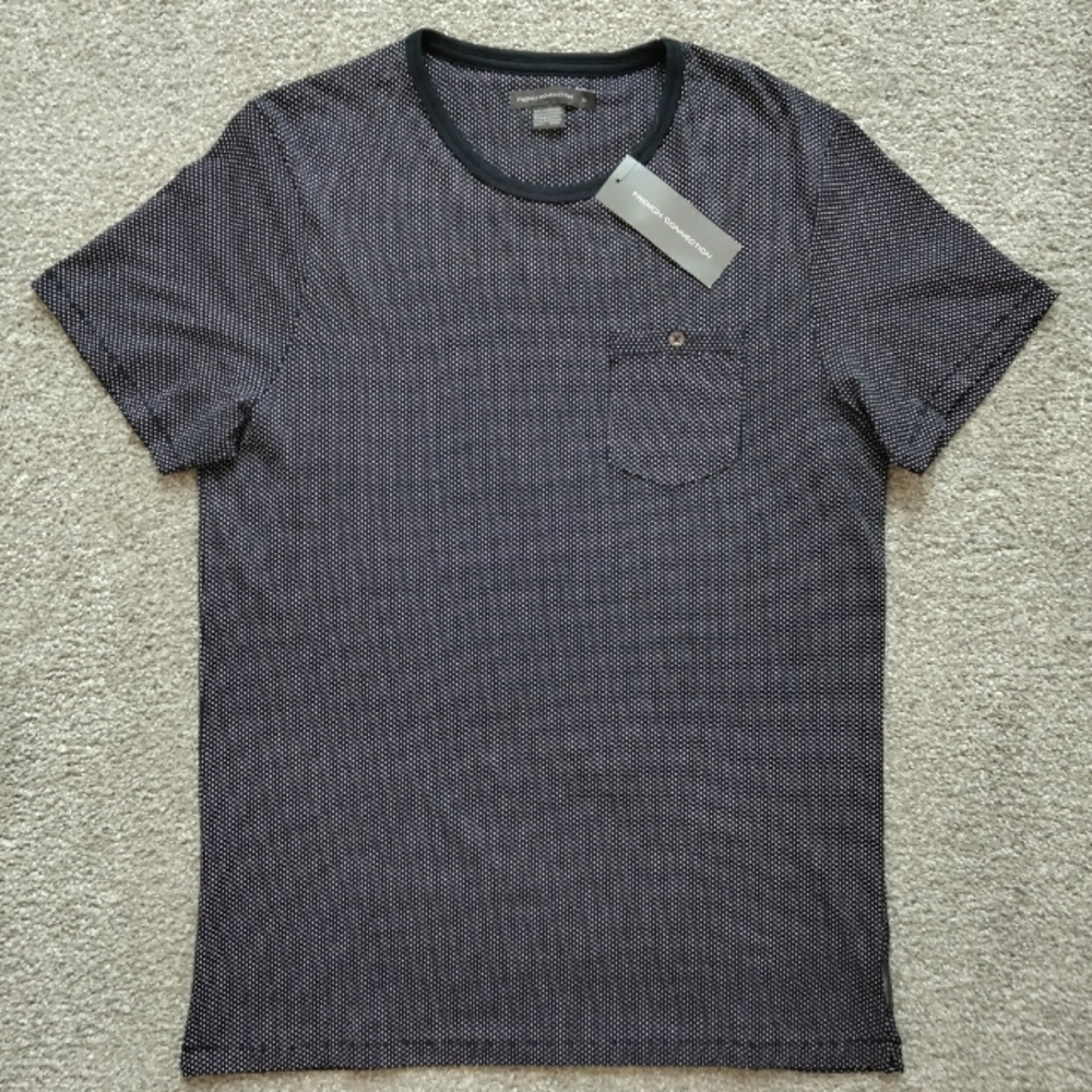 NWT XL French Connection Micro Polka Dot T-Shirt